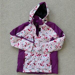 Burton Women's Purple and White Geometric Puffer Jacket